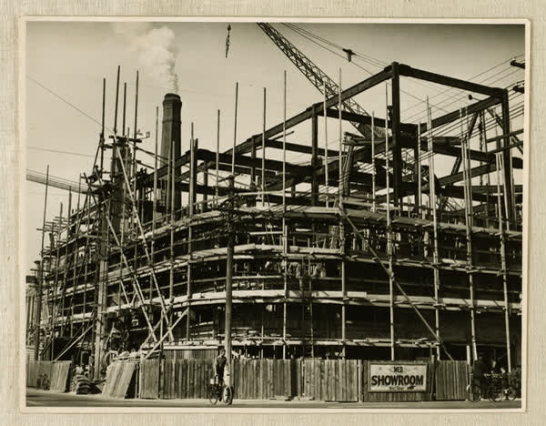 Construction of the Municipal Electricity Department building, 1938