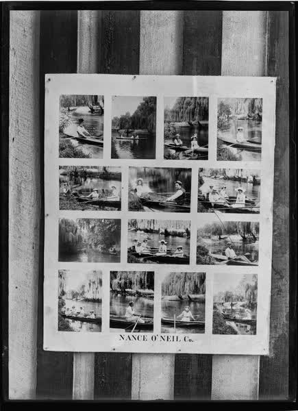 Nance O'Neil Company display board, 1900