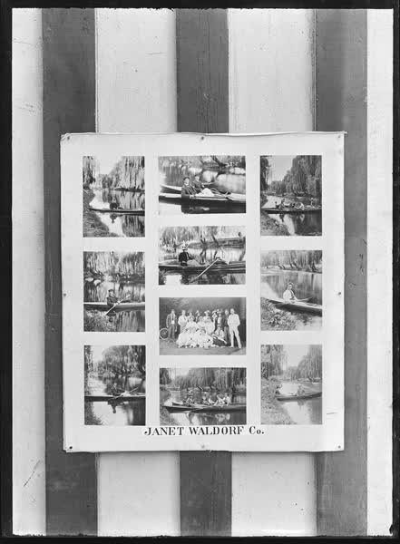Display board for Janet Waldorf Company, 1900