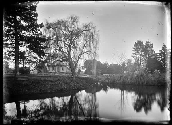 Pond scene in the Botanic Gardens, 1900