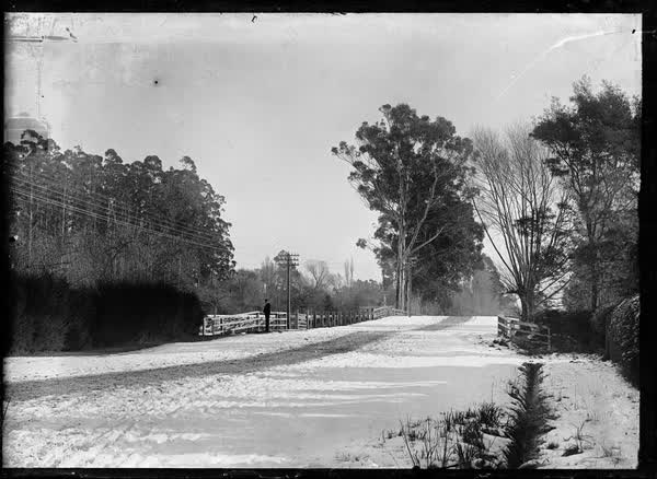 Road leading to a bridge, 1900