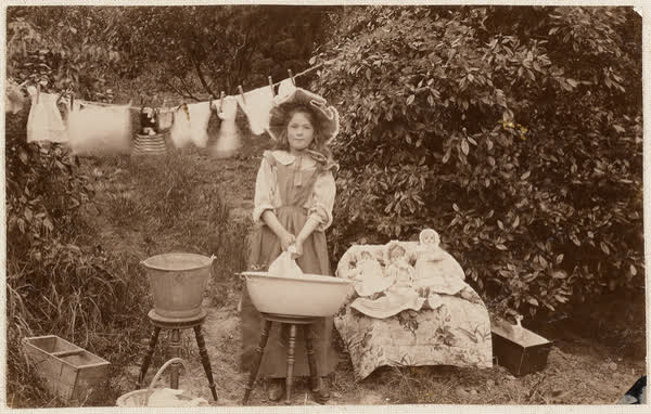 Washing day with dolls at "Hillwood", 1900