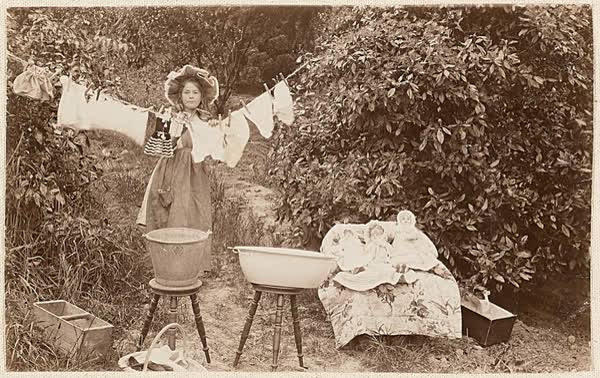 Washing day with dolls at "Hillwood", 1900
