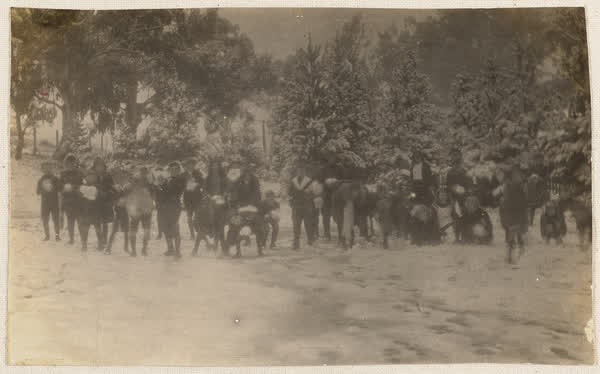 Snowballing at Heathcote Valley School, 1900