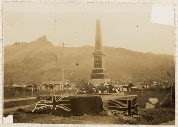 Anzac Day ceremony at Heathcote War Memorial, 1920