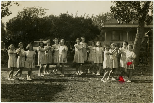 Folk dancing group at Phillipstown School, 1940