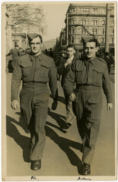 Fin and Arthur in Cathedral Square, 1930