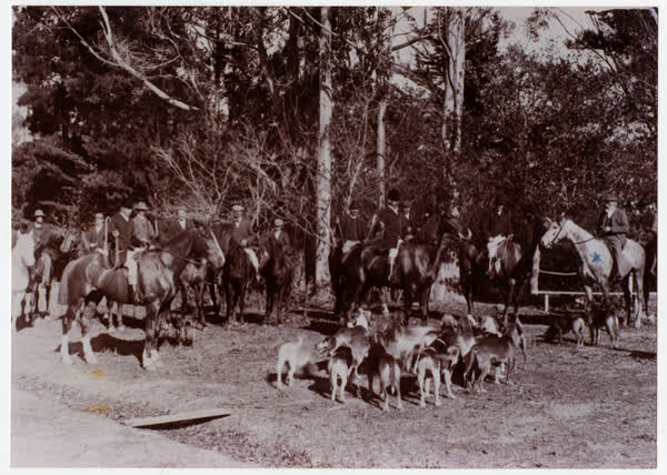 Meeting of the Brackenfield Hunt at Peveral Place, 1889