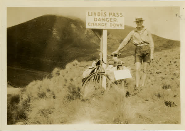 Stewart Avent at Lindis Pass, 1930