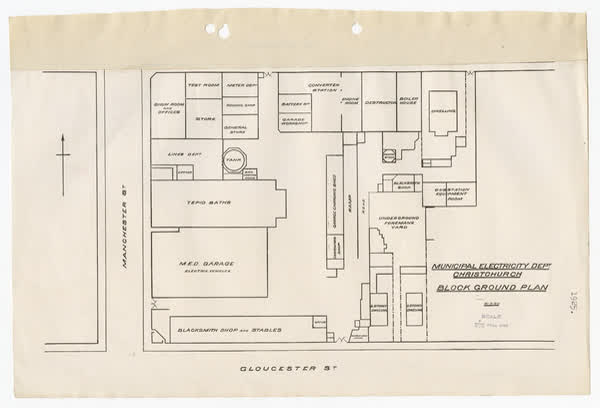 Municipal Electricity Department block ground plan, 1925