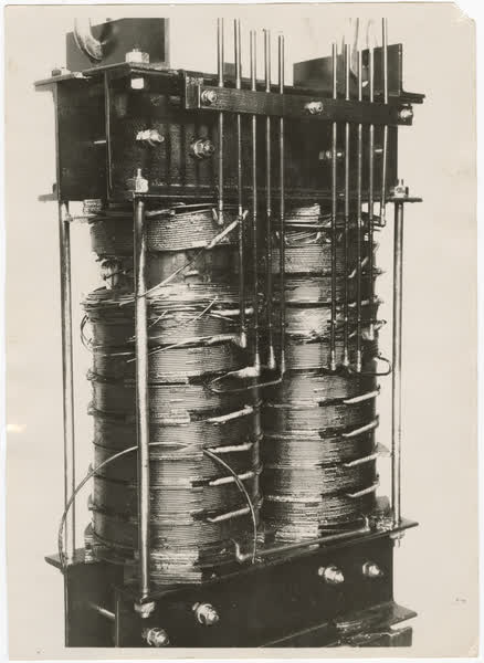 Failed transformer in Armagh Street substation, 1932