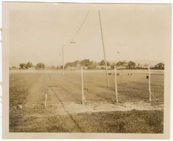 Overhead lighting at English Park, 1930