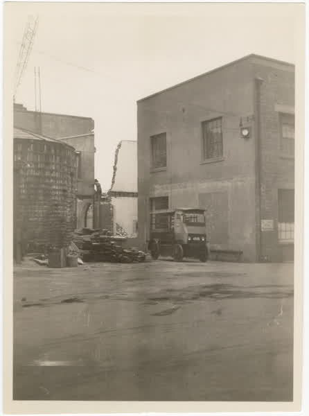 Wood stave tank and electric truck, 1937