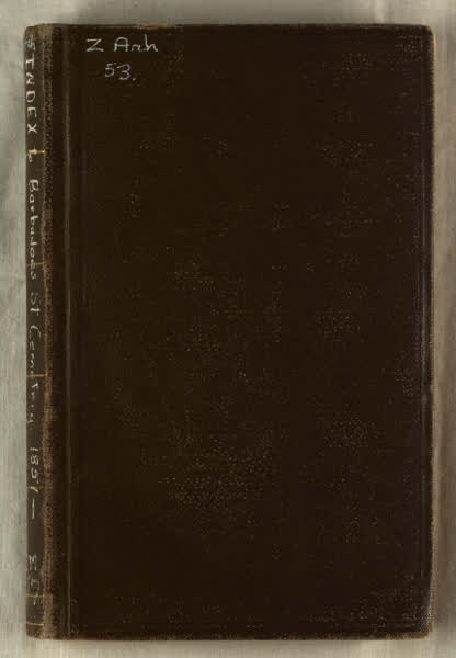 Barbadoes Street Cemetery : alphabetical list of burials, 1851