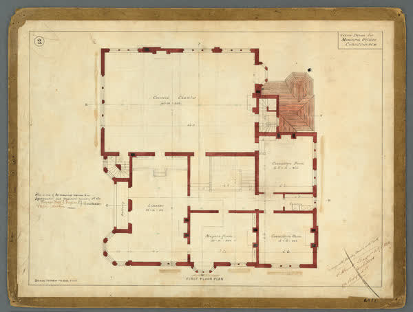 Sketch design for Municipal offices, 1886