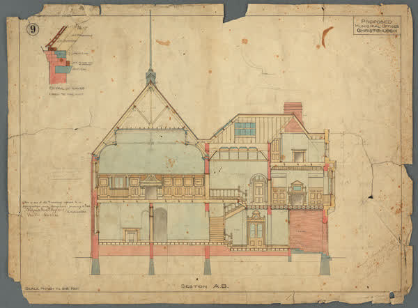 Proposed Municipal offices, Christchurch, 1886