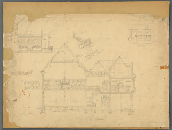 Pencil sketches, Municipal building, 1886