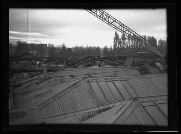 Rooftops and demolition of MED building, 1937