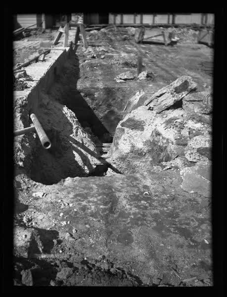 Foundations of former MED building, 1938