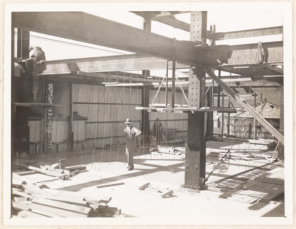 Upper floor of MED building under construction, 1938