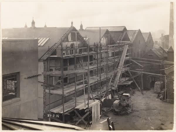 Scaffolding on converter station, 1932