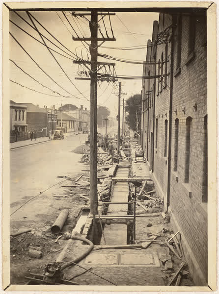 Trench outside converter station, 1920
