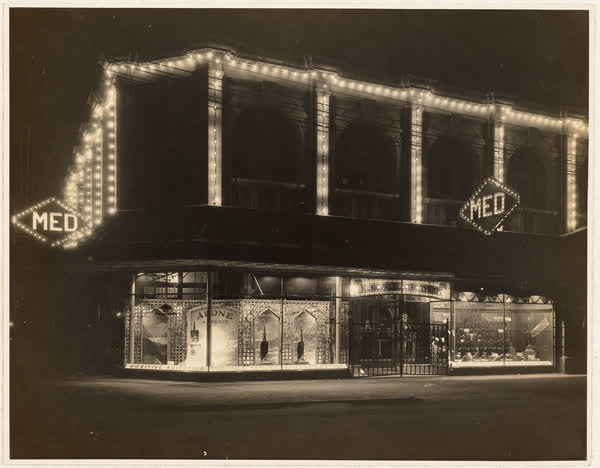 Electric lighting on MED building, 1918