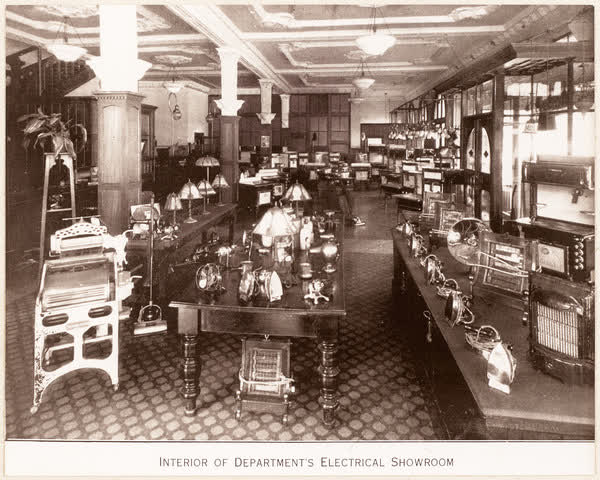 Ground floor showroom of MED building, 1926