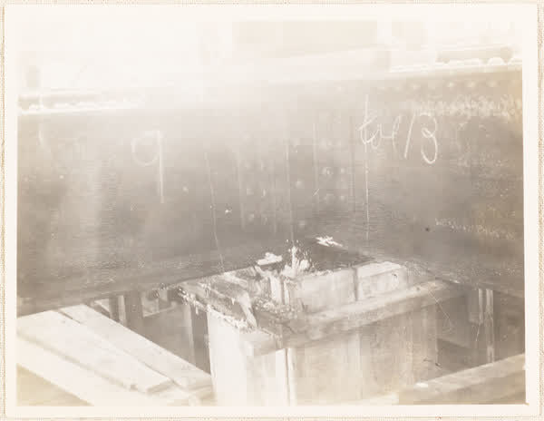 Girders at construction site of MED building, 1938