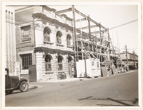 Scaffolding on MED building under construction, 1938