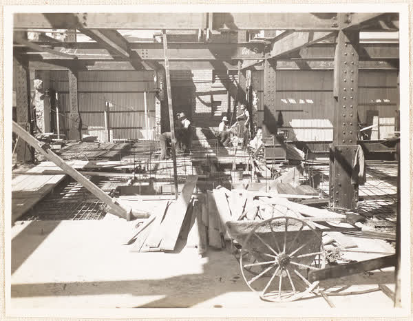 Floor of MED building under construction, 1938