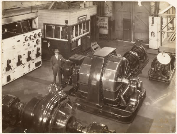Interior of Armagh Street converter station, 1920