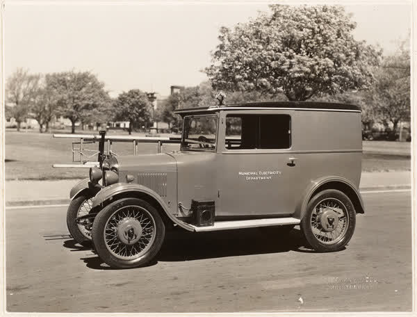 MED car near Latimer Square, 1930