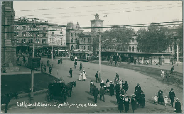 People in Cathedral Square, 1920