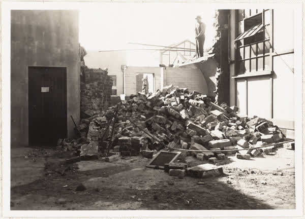Demolition in corporation yard, 1938