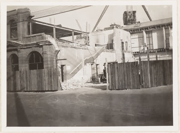 Armagh Street entrance to demolition site, 1937
