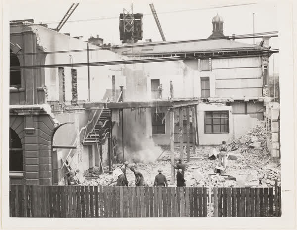 Workers at the demolition of MED building, 1937