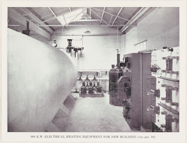 Heating equipment for MED building, 1938
