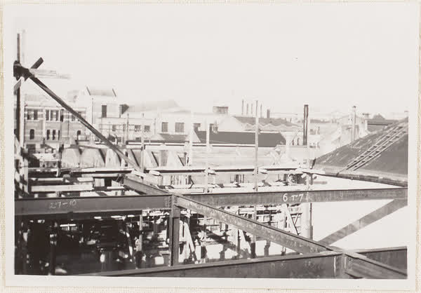 View from Armagh Street substation construction, 1933