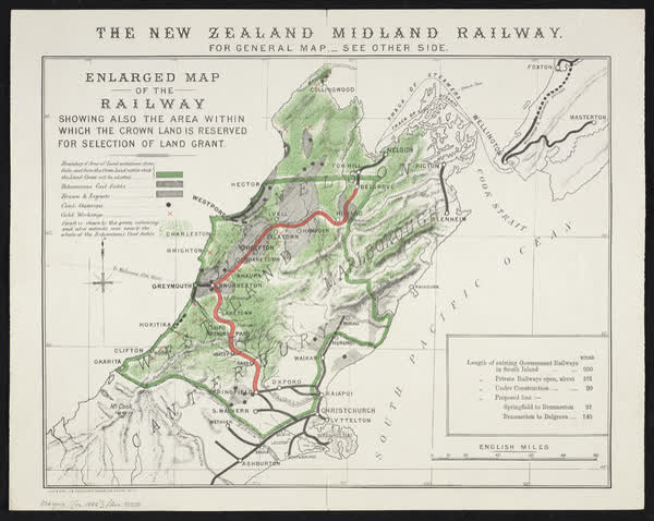 The New Zealand Midland Railway. Enlarged map, 1885