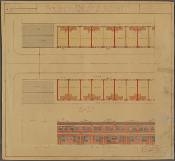 Drawing of proposed new street connecting Armagh & Gloucester Street, 1931