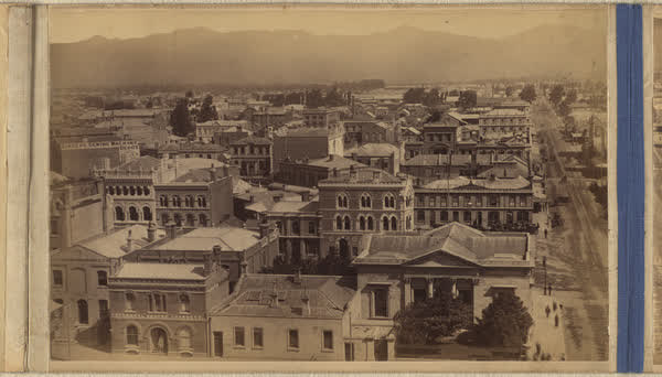Bank of New Zealand and Colombo Street, 1881