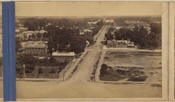 Cathedral Square and Worcester Street, 1881