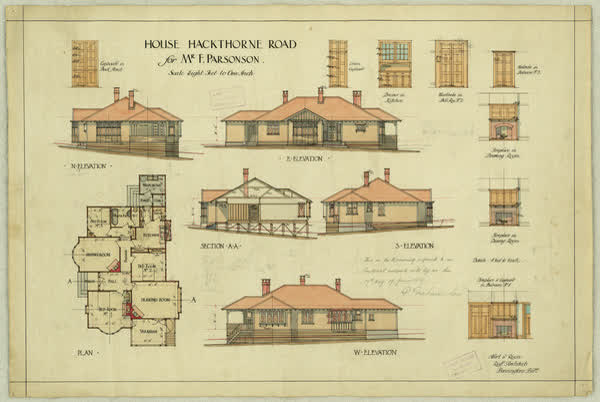 House: Hackthorne Road for Mr F. Parsonson, 1919