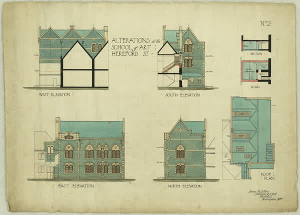 Alterations at School of Art, Hereford Street, 1950