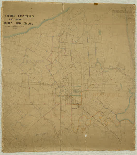 Shewing Christchurch and suburbs. Canterbury. New Zealand, 1890