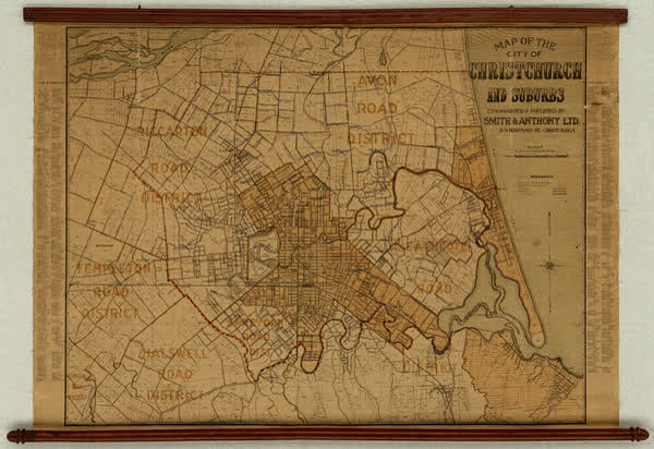 Map of the city of Christchurch and suburbs, 1900