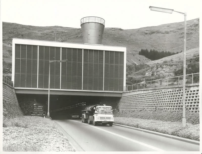 Lyttelton Road Tunnel, opened in 1964, 1974