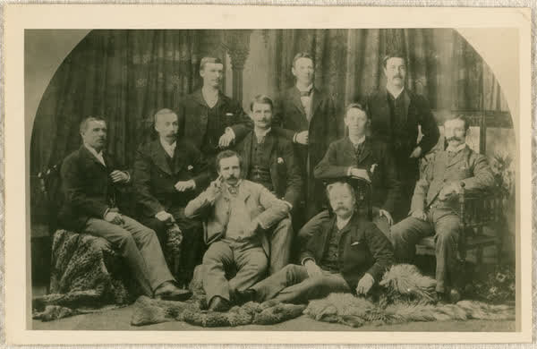 Group of ten men in suits, 1890