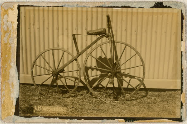 A boneshaker bicycle, 1886